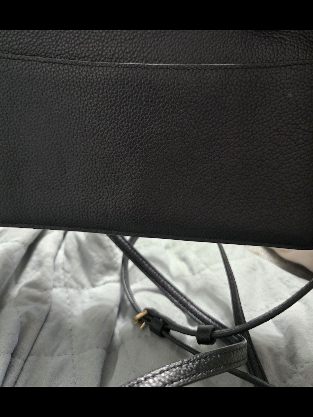 Coach Pebble Leather Black Crossbody Bag with Gold Logo - Picture 3 of 3